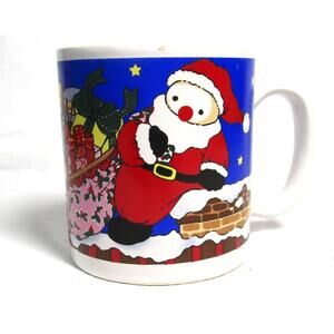 Santa Claus Christmas Mug 8 ounce Capacity Ceramic Holiday Cup Coffee Hot Cocoa